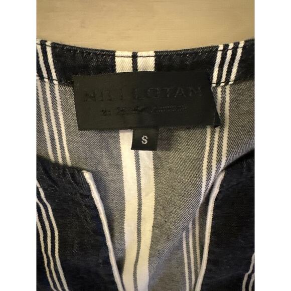 Nili Lotan Womens Palma Black White Stripe Resort Coastal Boho Lagenlook Small - Picture 4 of 8